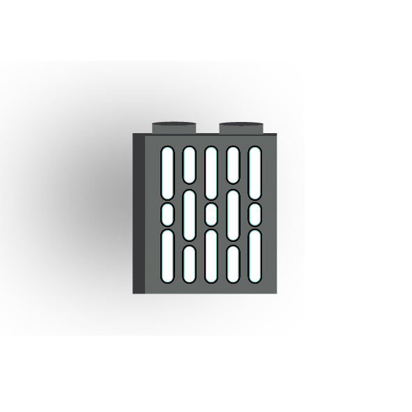 Light Panel 1x2x2 Brick: Dark Bluish Gray 5 Row Panel