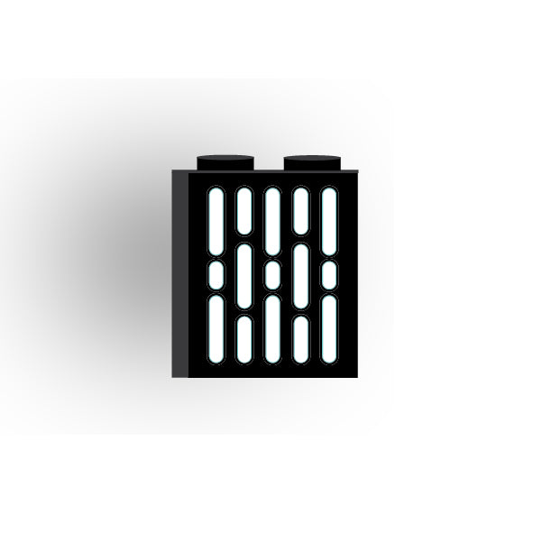 Light Panel 1x2x2 Brick: Black 5 Row Panel