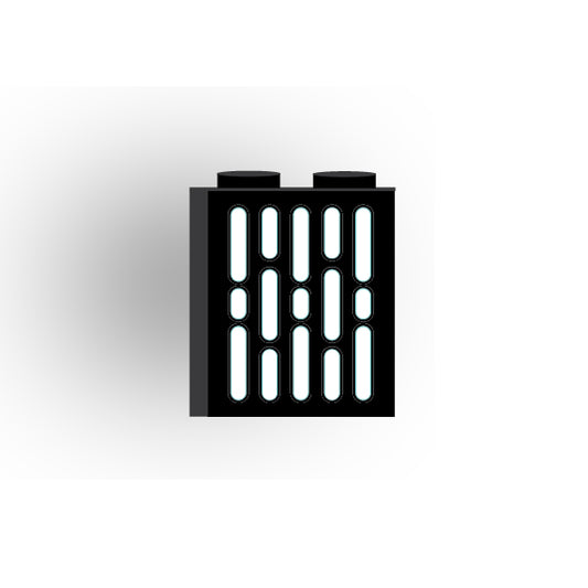 Light Panel 1x2x2 Brick: Black 5 Row Panel