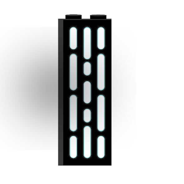 Light Panel 1x2x5 Brick: Black 3 Row Panel