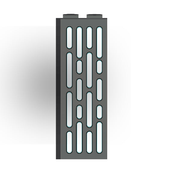 Light Panel 1x2x5 Brick: Dark Bluish Gray 4 Row Panel
