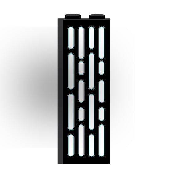 Light Panel 1x2x5 Brick: Black 4 Row Panel