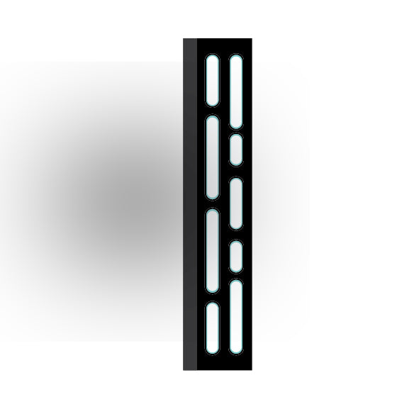 Light Panel 1x6 Tile: Black 4 Row  Compatible Panel
