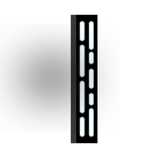 Light Panel 1x6 Tile: Black 4 Row  Compatible Panel