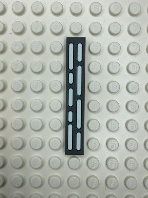 Light Panel 1x6 Tile: Dark Bluish Gray 5 Row  Compatible Panel