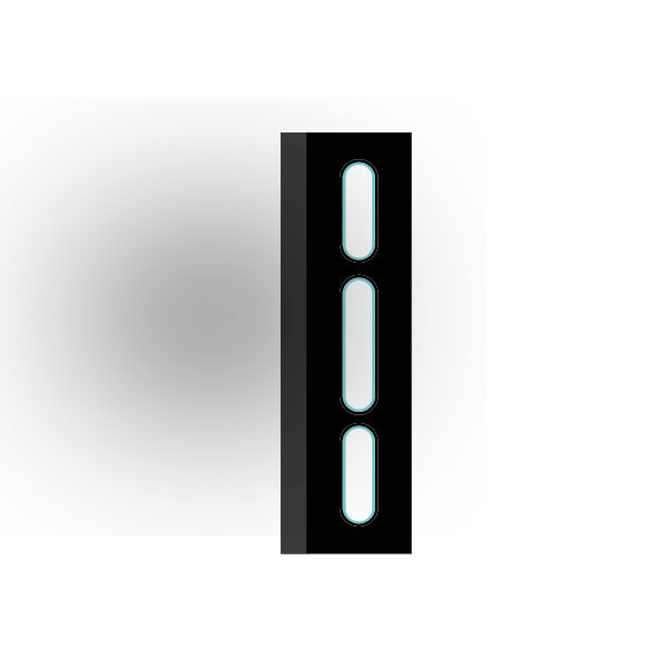 Light Panel 1x4 Tile: Black 3 Row  Compatible Panel