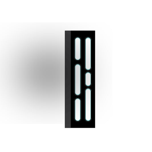 Light Panel 1x4 Tile: Black 4 Row  Compatible Panel