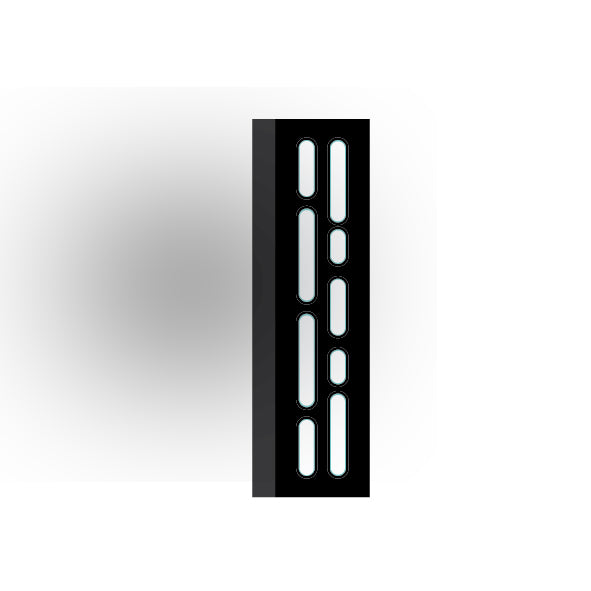 Light Panel 1x4 Tile: Black 5 Row  Compatible Panel