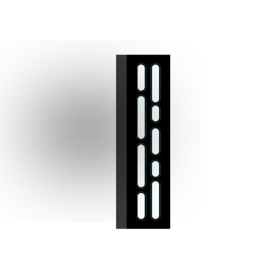 Light Panel 1x4 Tile: Black 5 Row  Compatible Panel
