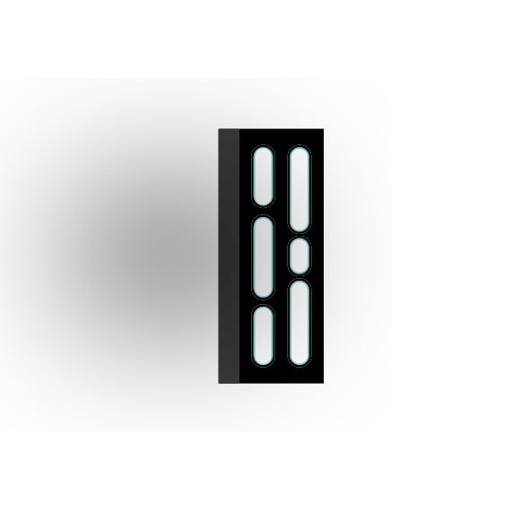 Light Panel 1x3 Tile: Black 4 Row  Compatible Panel