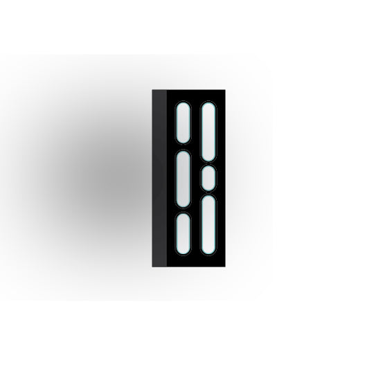 Light Panel 1x3 Tile: Black 4 Row  Compatible Panel