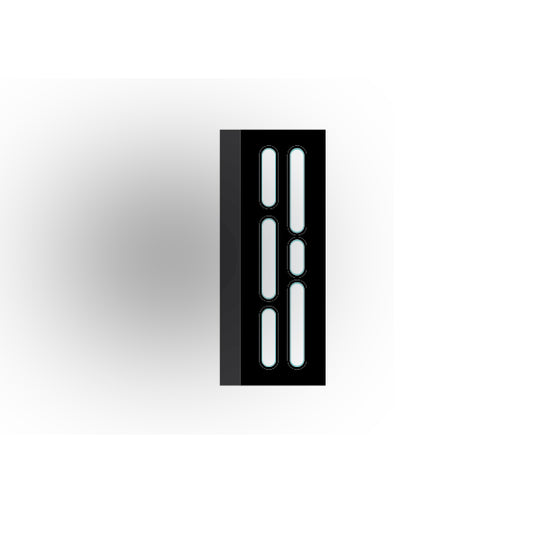 Light Panel 1x3 Tile: Black 5 Row  Compatible Panel
