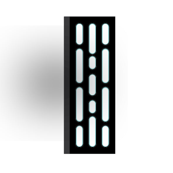Light Panel 2x6 Tile: Black 3 Row Panel
