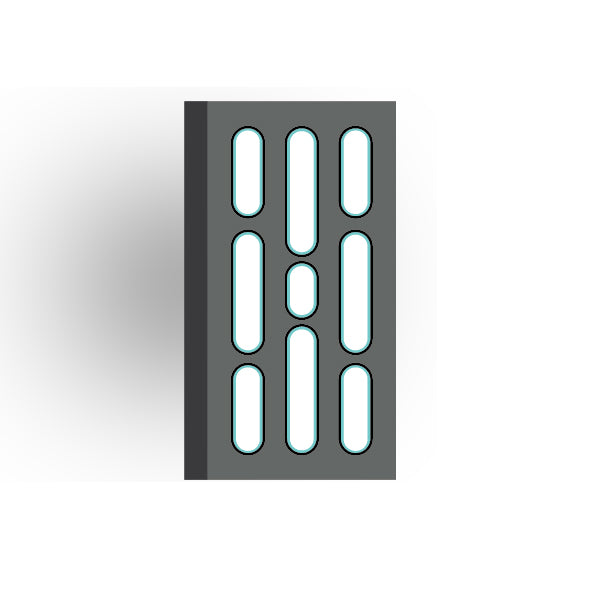 Light Panel 2x4 Tile: Dark Bluish Gray 3 Row Panel
