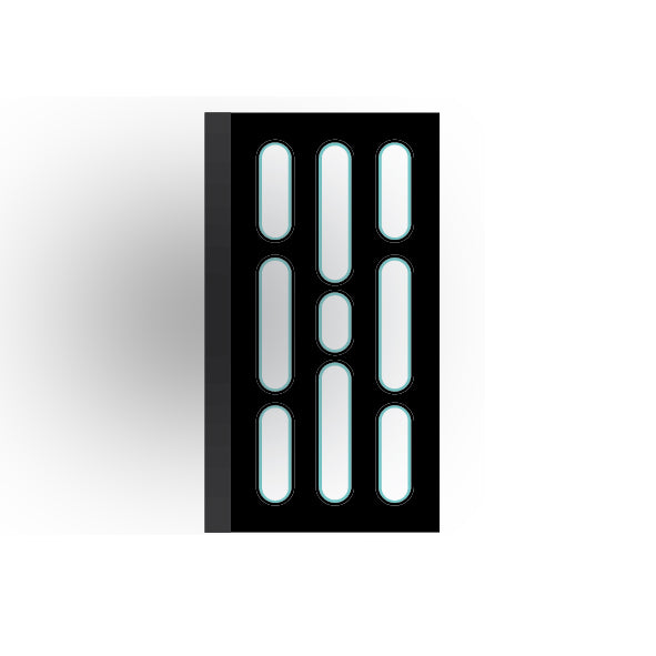 Light Panel 2x4 Tile: Black 3 Row Panel