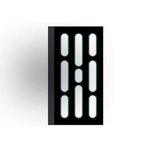 Light Panel 2x4 Tile: Black 3 Row Panel