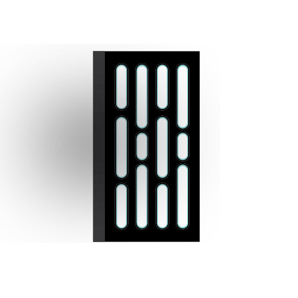 Light Panel 2x4 Tile: Black 4 Row Panel