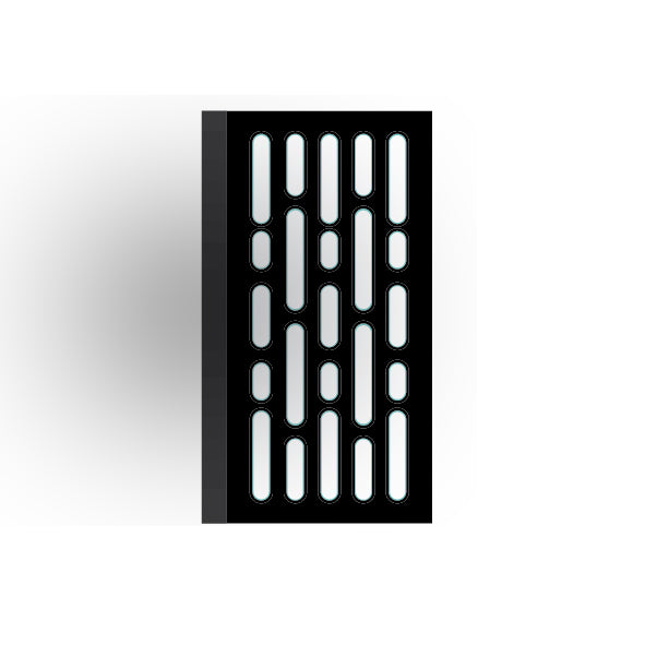 Light Panel 2x4 Tile: Black 5 Row Panel