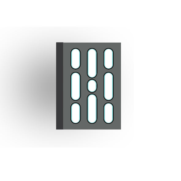 Light Panel 2x3 Tile: Dark Bluish Gray 3 Row Panel