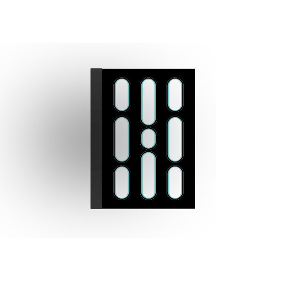 Light Panel 2x3 Tile: Black 3 Row Panel