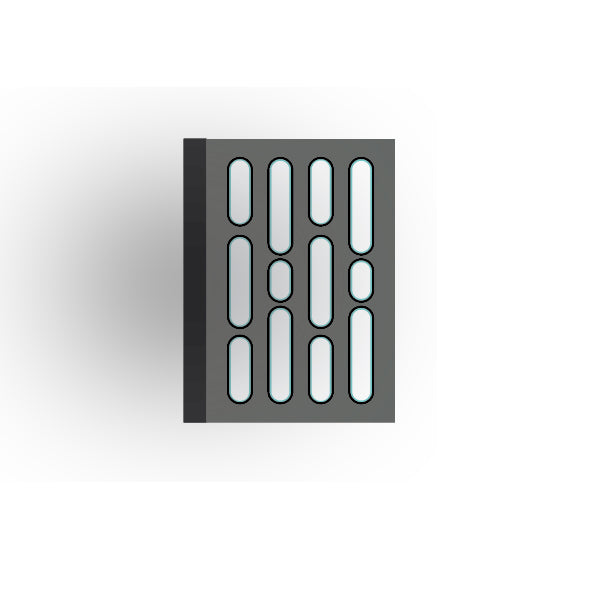Light Panel 2x3 Tile: Dark Bluish Gray 4 Row Panel