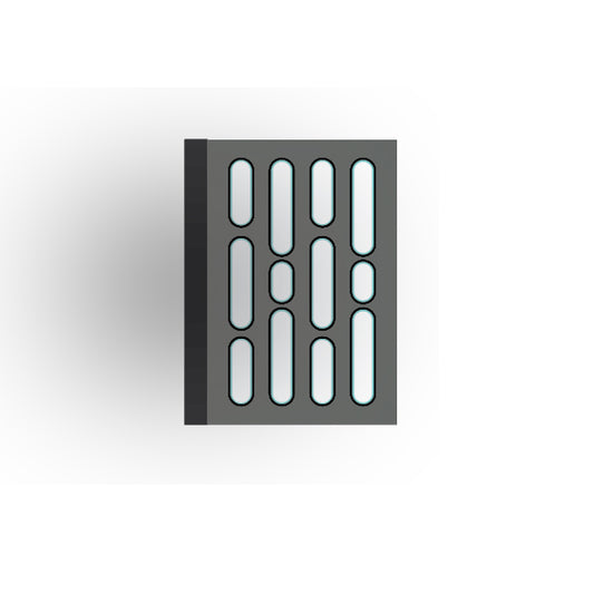 Light Panel 2x3 Tile: Dark Bluish Gray 4 Row Panel