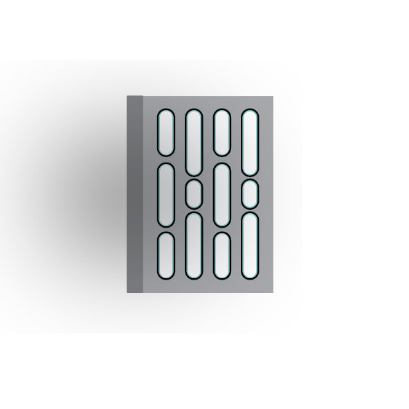 Light Panel 2x3 Tile: Light Bluish Gray 4 Row Panel