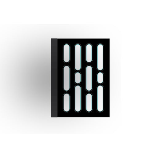 Light Panel 2x3 Tile: Black 4 Row Panel