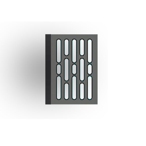 Light Panel 2x3 Tile: Dark Bluish Gray 5 Row Panel