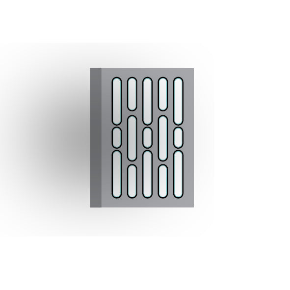 Light Panel 2x3 Tile: Light Bluish Gray 5 Row Panel