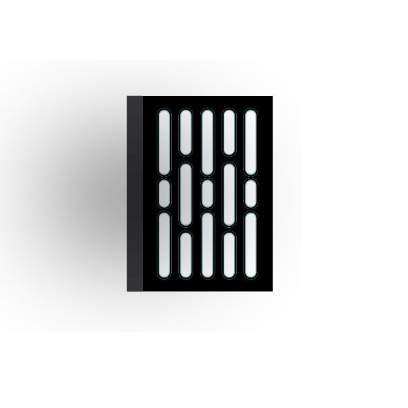 Light Panel 2x3 Tile: Black 5 Row Panel