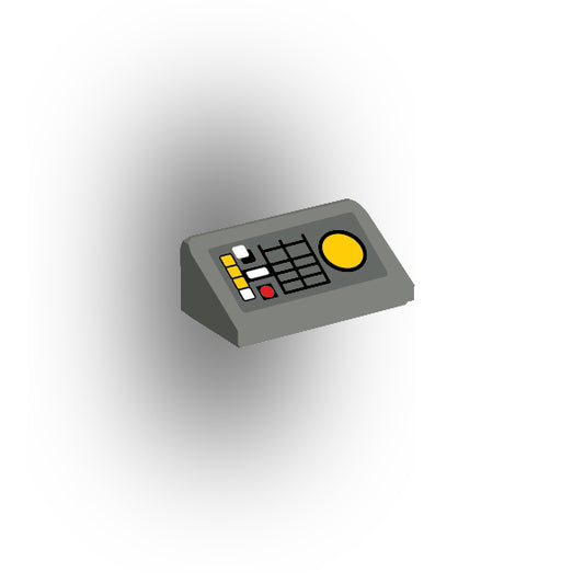Control Panel 1x2 Slope: Dark Bluish Gray Panel Version 1