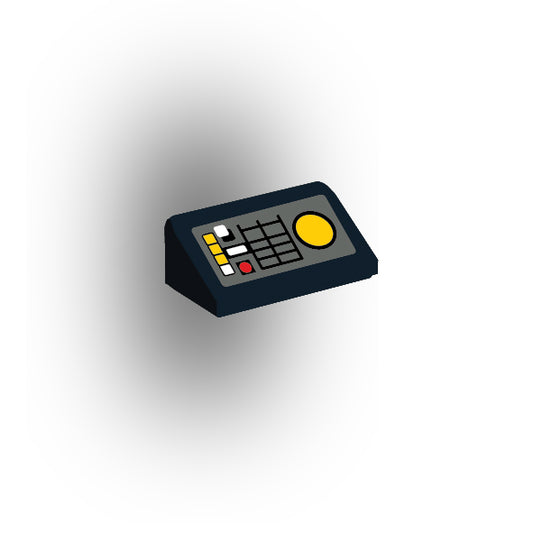 Control Panel 1x2 Slope: Black Panel Version 1
