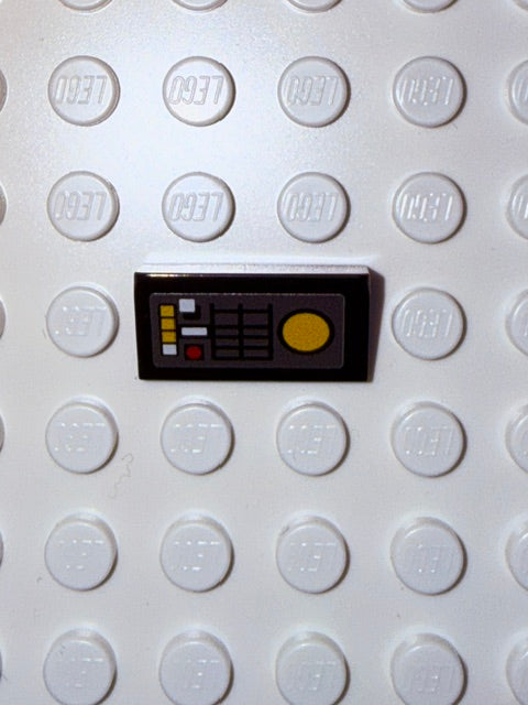 Control Panel 1x2 Slope: Black Panel Version 1