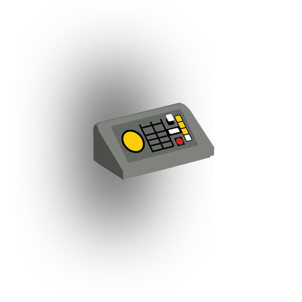 Control Panel 1x2 Slope: Dark Bluish Gray Panel Version 2