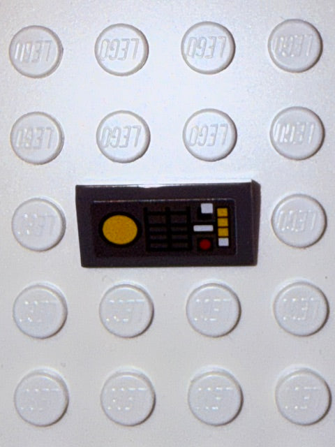 Control Panel 1x2 Slope: Dark Bluish Gray Panel Version 2