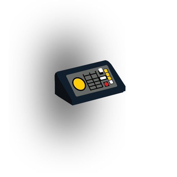 Control Panel 1x2 Slope: Black Panel Version 2