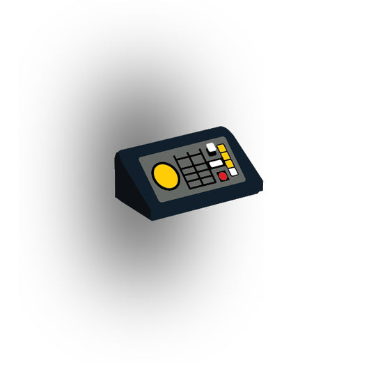 Control Panel 1x2 Slope: Black Panel Version 2