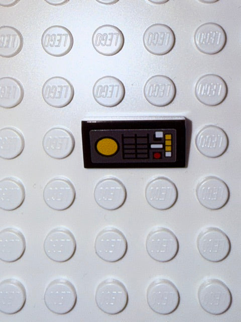 Control Panel 1x2 Slope: Black Panel Version 2