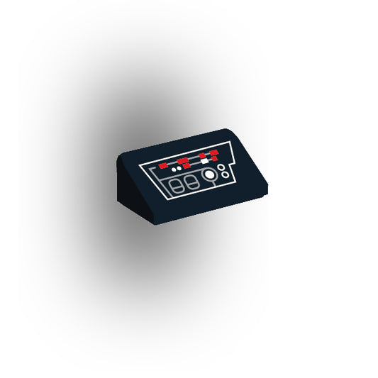 Control Panel 1x2 Slope: Black Panel Version 3