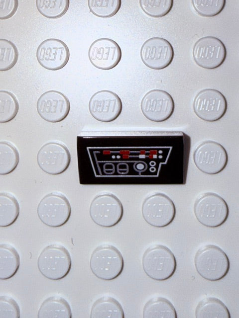 Control Panel 1x2 Slope: Black Panel Version 3