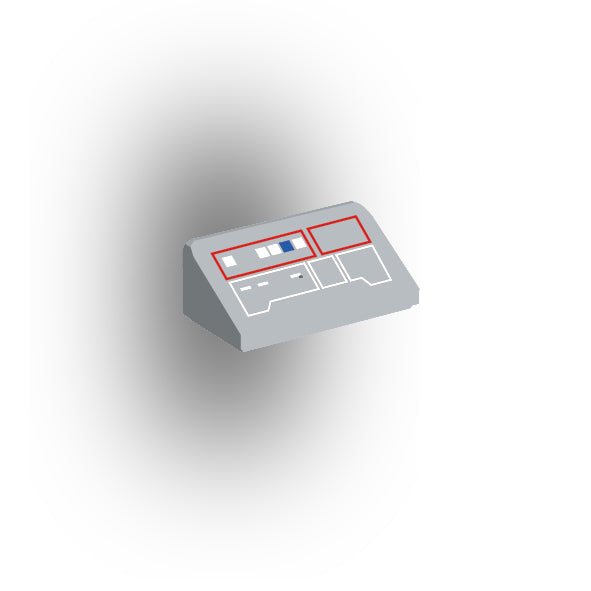 Control Panel 1x2 Slope: Light Bluish Gray Panel Version 4