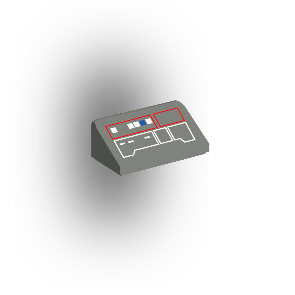 Control Panel 1x2 Slope: Dark Bluish Gray Panel Version 4