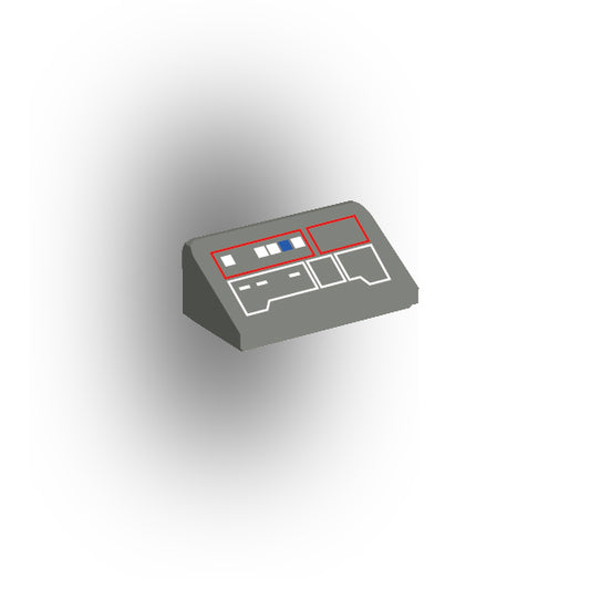 Control Panel 1x2 Slope: Dark Bluish Gray Panel Version 4