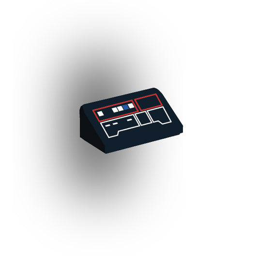 Control Panel 1x2 Slope: Black Panel Version 4