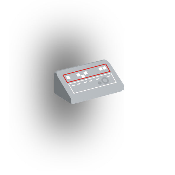 Control Panel 1x2 Slope: Light Bluish Gray Panel Version 5