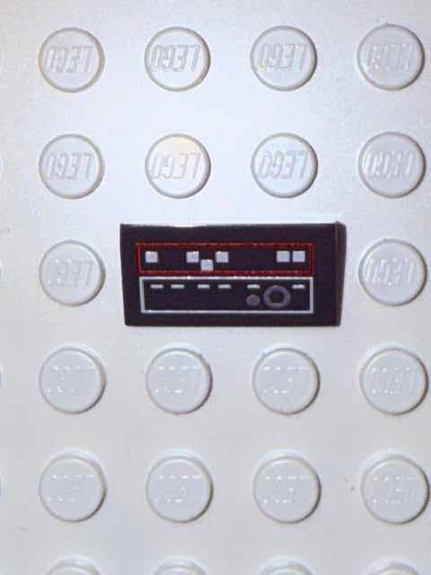 Control Panel 1x2 Slope: Dark Bluish Gray Panel Version 5