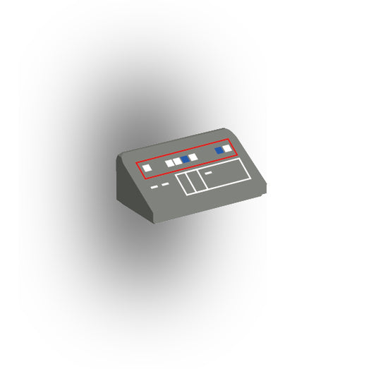 Control Panel 1x2 Slope: Dark Bluish Gray Panel Version 6