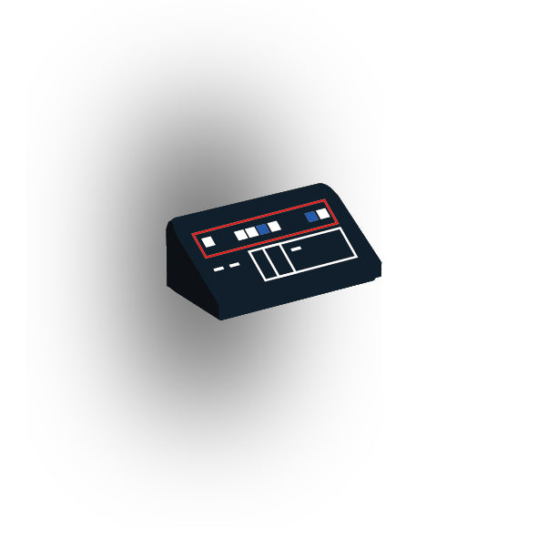 Control Panel 1x2 Slope: Black Panel Version 6