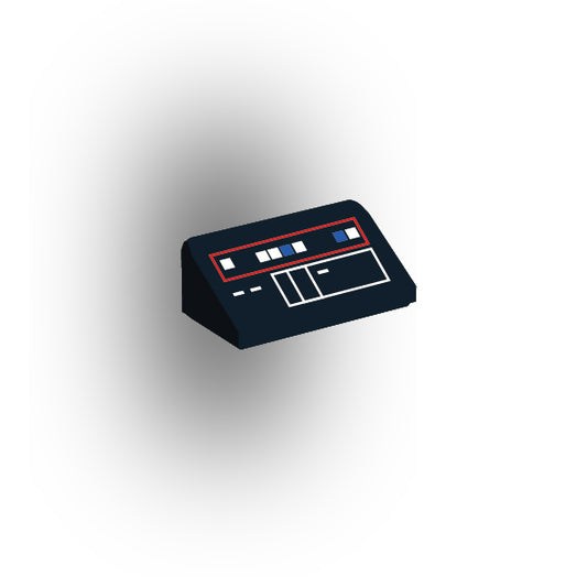 Control Panel 1x2 Slope: Black Panel Version 6